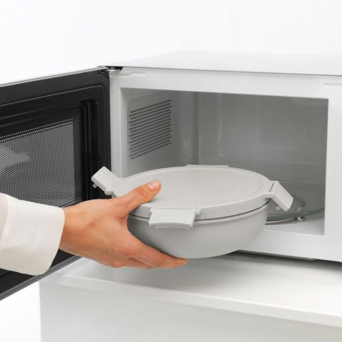 Make & Take  Boîte à salade Ronde 1.3L, Plastique - Light Grey