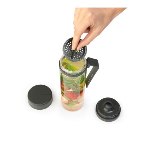 Make & Take Water Bottle with Strainer, 16.9 oz (0.5 L) - Dark Gray