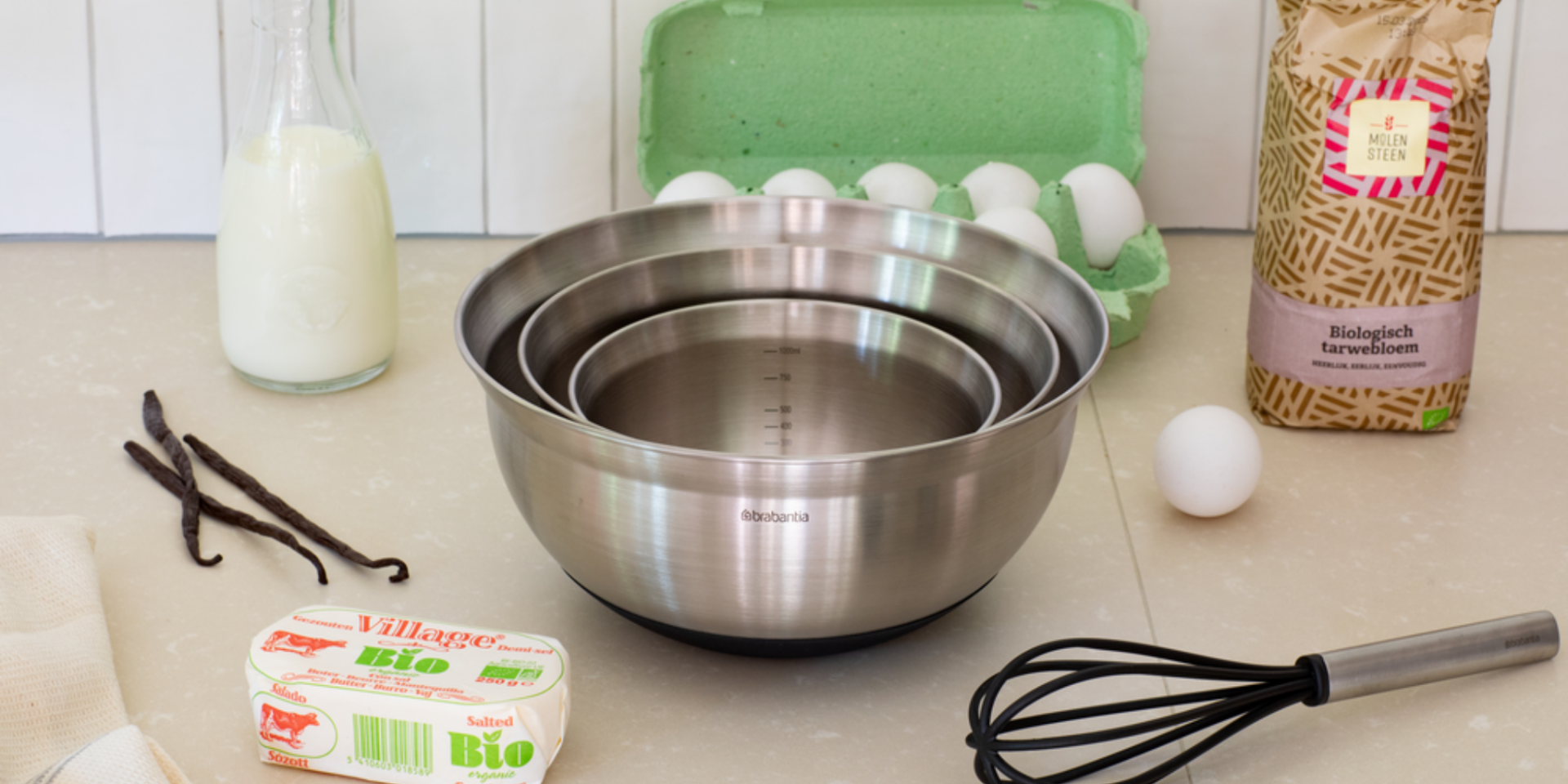 Mengkommenset 1, 1.6 & 3 liter - Matt Steel / Black