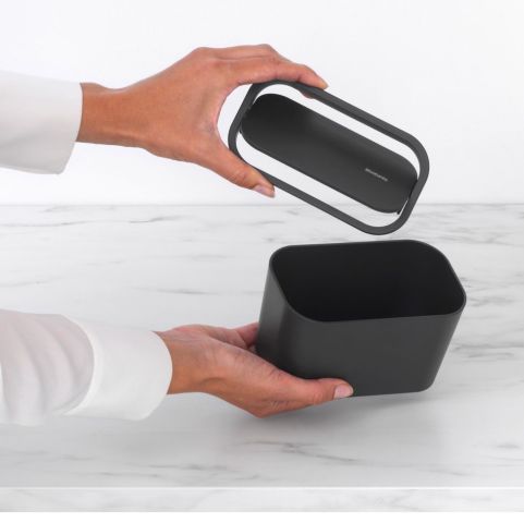 MindSet badkamer afvalbakje Dark Grey