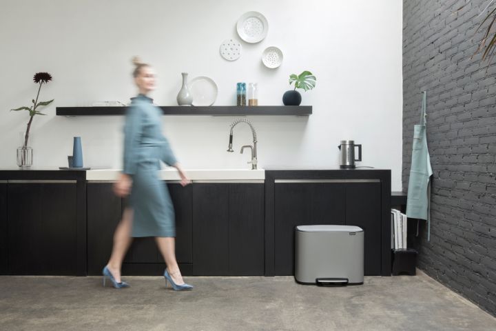 Bo Pedal Bin 3 x 11 litre - Mineral Concrete Grey