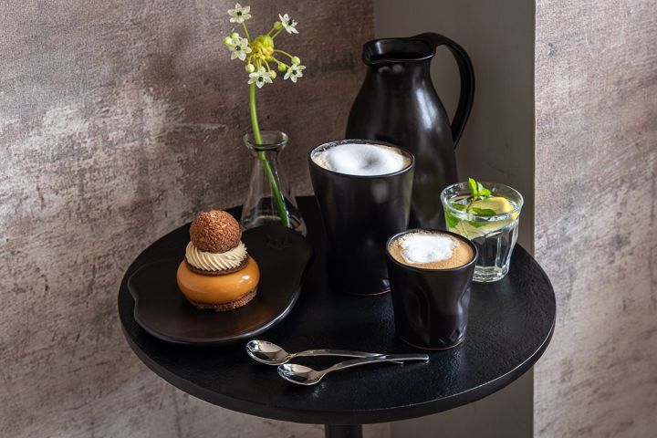 Cup, Cerámica, 4 piezas Negro mate