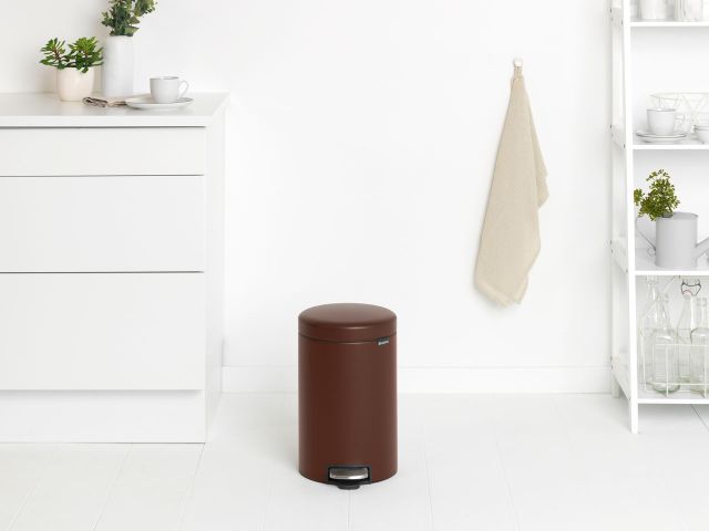 NewIcon Pedal Bin 12 litre - Mineral Cosy Brown