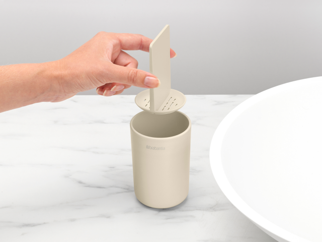VEROA Portaspazzolino In Bambù E ABS 6 Scomparti - Antiscivolo, Bianco, Per Bagno, Dentifricio E Rasoi