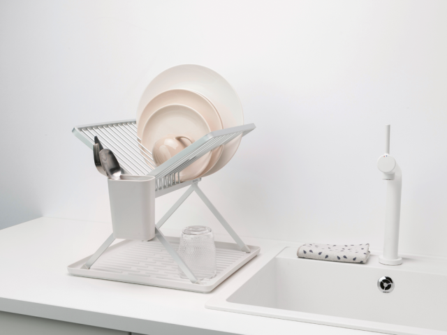Foldable Dish Drying Rack SinkSide, Small - Light Gray