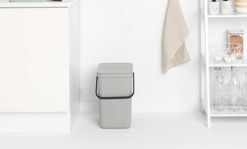 Sort & Go Waste Bin 12 litre - Mid Grey