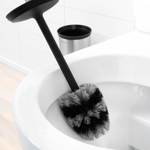 Toilet Brush and Holder Profile - Matt Steel