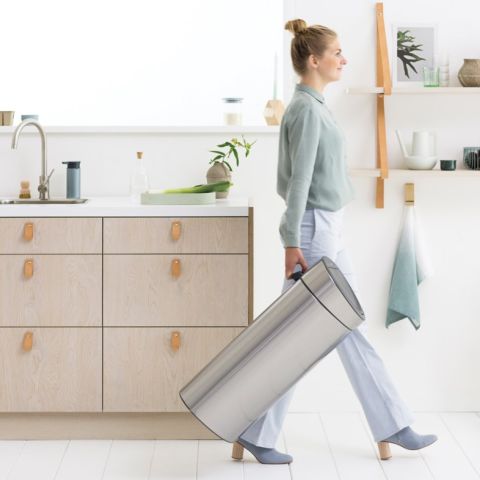 Touch Bin New Recycle 23 + 10 litre - Matt Steel Fingerprint Proof