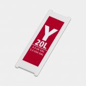 Etykietka plastikowa z oznaczeniem pojemności, kod Y, 20 l - Red