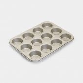 Molde para muffins 12 cavidades, antiadherente - Metallic Gold