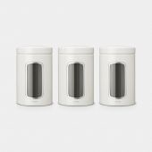 Window Canisters Set of 3, 1.4 litre - White
