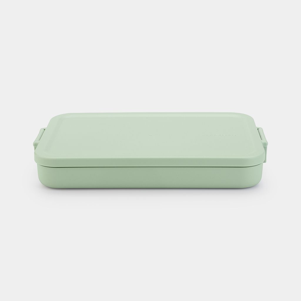 Caja para almuerzo Make & Take plana, plástico - Jade Green