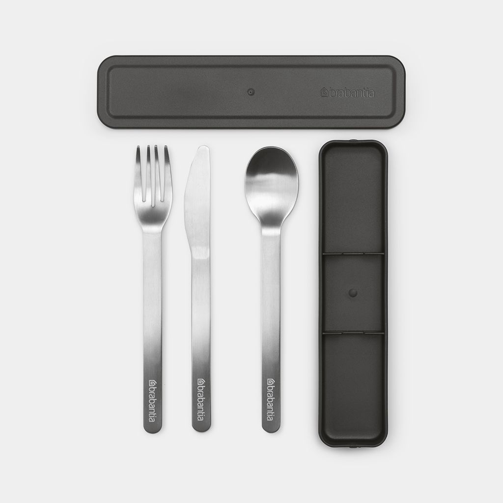 Make & Take Set di 3 posate (coltello, forchetta e cucchiaio) - Dark Grey