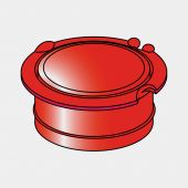 Verschlussdeckel Metallbodenanker, Durchmesser 45mm - Red