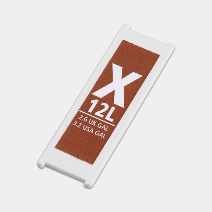Plastic Capacity Tag, Code X 2.6-3.2 gallon (10-12 liter) - Orange