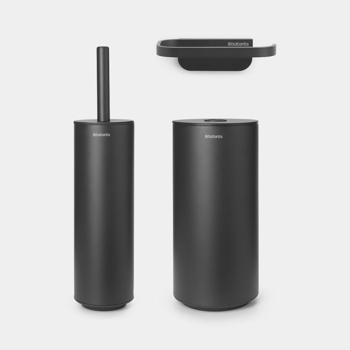 Toiletbutler Badkamerplank Hygiënische Toiletborstel - Stabiel Anti Slip Corrosiebestendig Staal Mineral Infinite Grey Toiletbutler