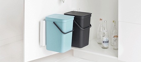 Pattumiera Con Coperchio Aperto - Cestino Rifiuti In PP Verde Scuro - 23,5x23,5x27 Cm - Per Cucina, Bagno, Ufficio