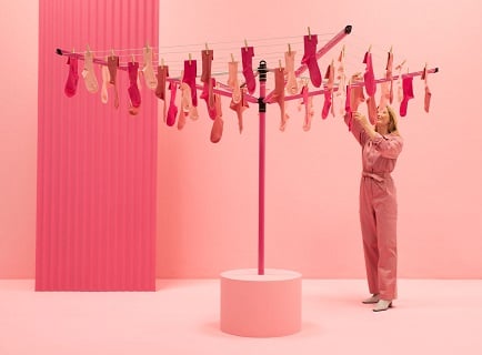 Limited edition pink rotary dryer by Brabantia