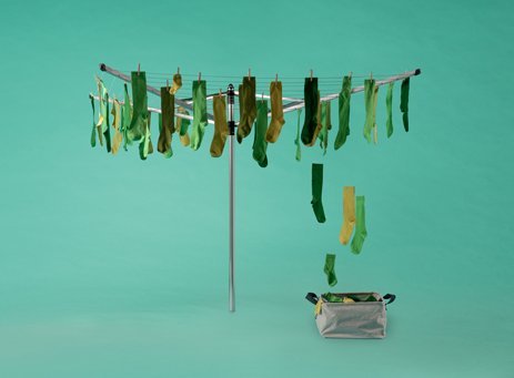 Stendibiancheria ad ombrello.