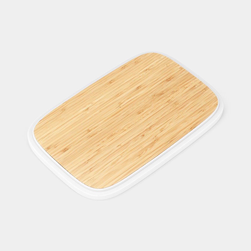 Bamboo Lid with Rim for Nic Bread Bin Light Grey Brabantia