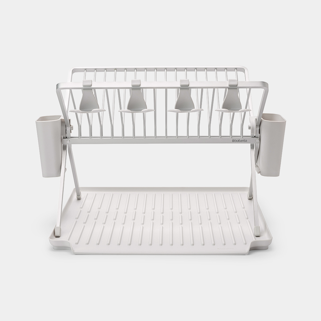 SinkSide Foldable Dish Drying Rack, Large Light Grey Brabantia