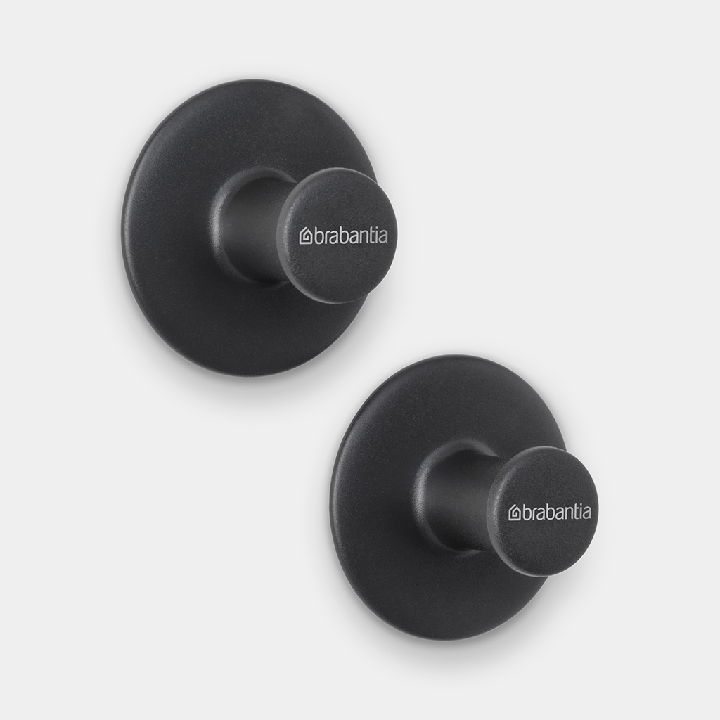 ReNew Towel Hooks, set of 2, screws and tape included Dark Grey