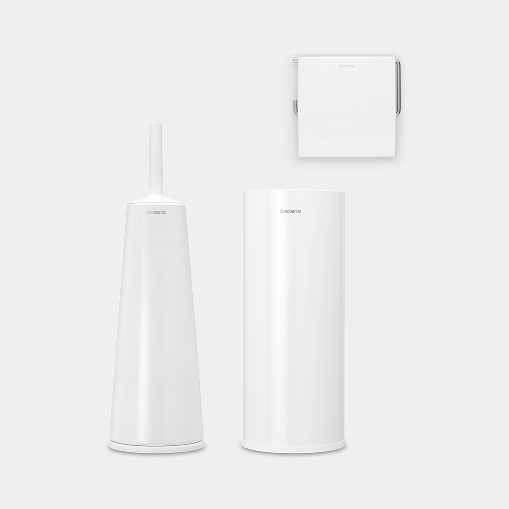 Toilet Accessory Set ReNew, Set of 3 White Brabantia
