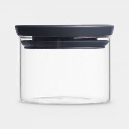 cabine Gymnastiek Kilometers Stackable Glass Jar, 0.3 litre - Dark Grey | Brabantia