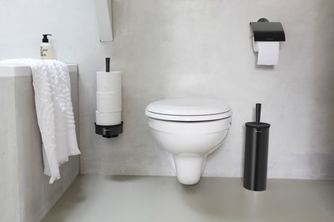 Brabantia 108587 Toilet brush and holder in black mat 42 x 12.5 x 12.5 cm Stainless-Steel 