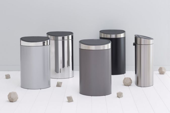 Licht Mark Sympathiek Touch Bin New 40 liter - Metallic Grey | Brabantia