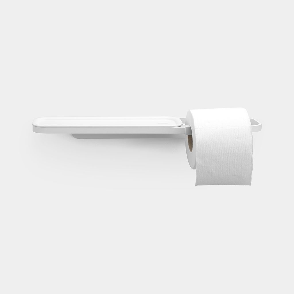 toediening Herinnering Neerduwen MindSet toiletrolhouder met plankje - Mineral Fresh White | Brabantia