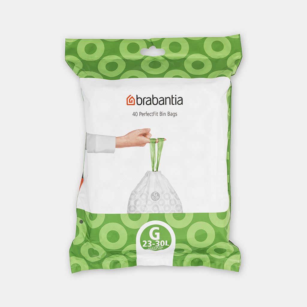 Brabantia Waste Bin Liners PerfectFit Bags 23 Litre 23L 20 Pack Size Code J 