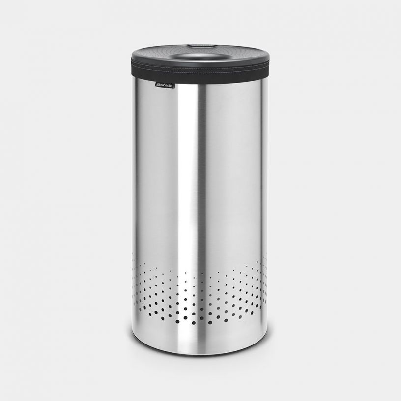Laundry Bin, 35 litre, Plastic Lid Matt Steel Brabantia
