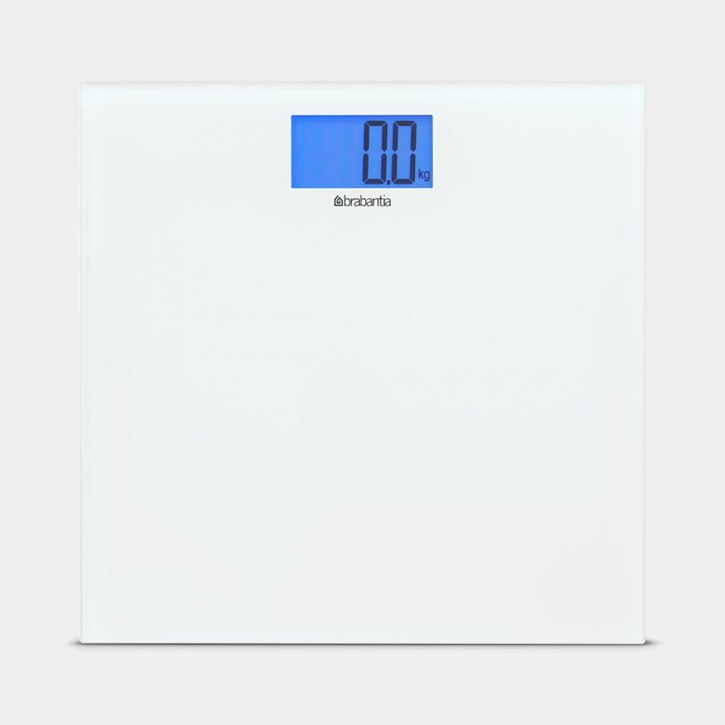 Digital Bathroom Scales, Battery Powered, Glass White Brabantia