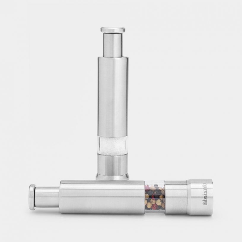Salt and Pepper Crushers Set Matt Steel Brabantia
