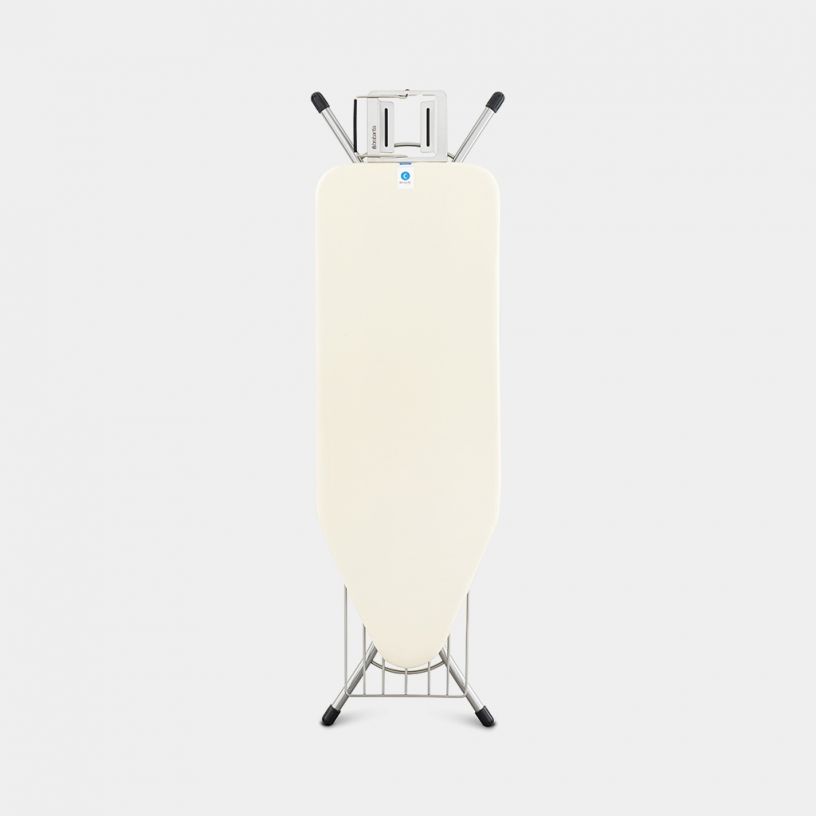 Ironing Board C 124 x 45 cm, for Steam Iron, with Linen Rack Ecru