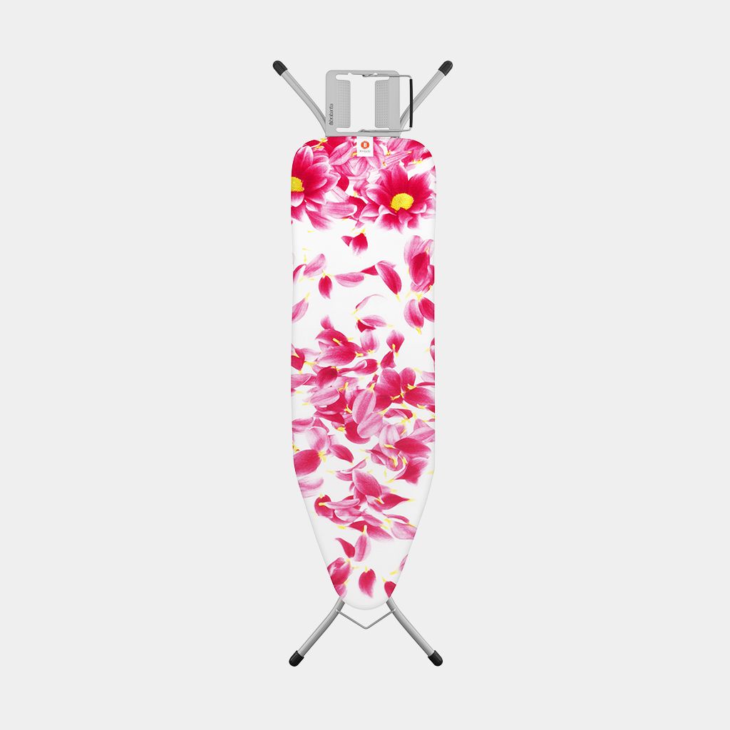 Streckmetall Bügeltisch mit Dampfstopmulde, Größe B 124 x 38 cm - Pink Santini