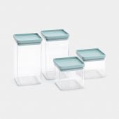 Square Canisters Set of 4, 2 x 0.7 & 2 x 1.6 litre - Tasty Colours Mint
