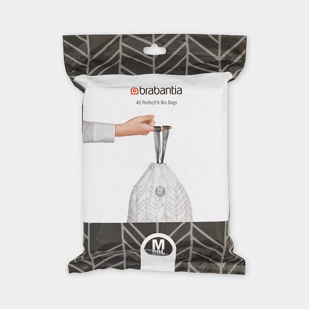 Sacs poubelle PerfectFit Pour Bo, Code M (60 litres), Distributeur 40 sacs