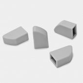 Foot Caps for Foldable Dish Drying Rack, Set of 4 - Mid Grey