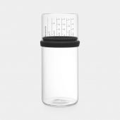 Storage Jar with Measuring Cup 1 litre, Glass - Dark Grey