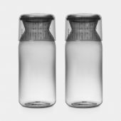 Storage Jar with Measuring Cups Set of 2, 1.3 litre - Dark Grey