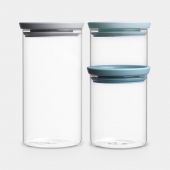 Stapelbarer Glasbehälter 3er Set - Mixed