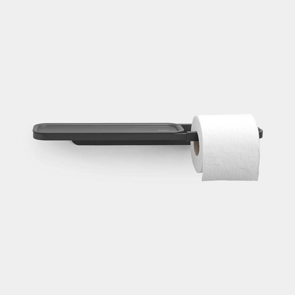 MindSet Toilet Roll Holder with Shelf Mineral Infinite Grey