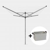 Rotary Dryer Lift-O-Matic  50 metre, with Ground Spike & Cover, Ø 45 mm + Foldable Laundry Basket, 35 litre