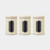 Window Canisters Set of 3, 1.4 litre - Almond