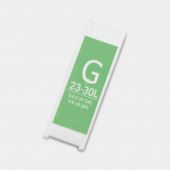 Etiqueta de plástico de capacidad, Código G, 23-30 litros - Green
