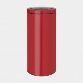 Touch Bin, 30 litre, Flat Lid, Plastic Inner Bucket - Passion Red