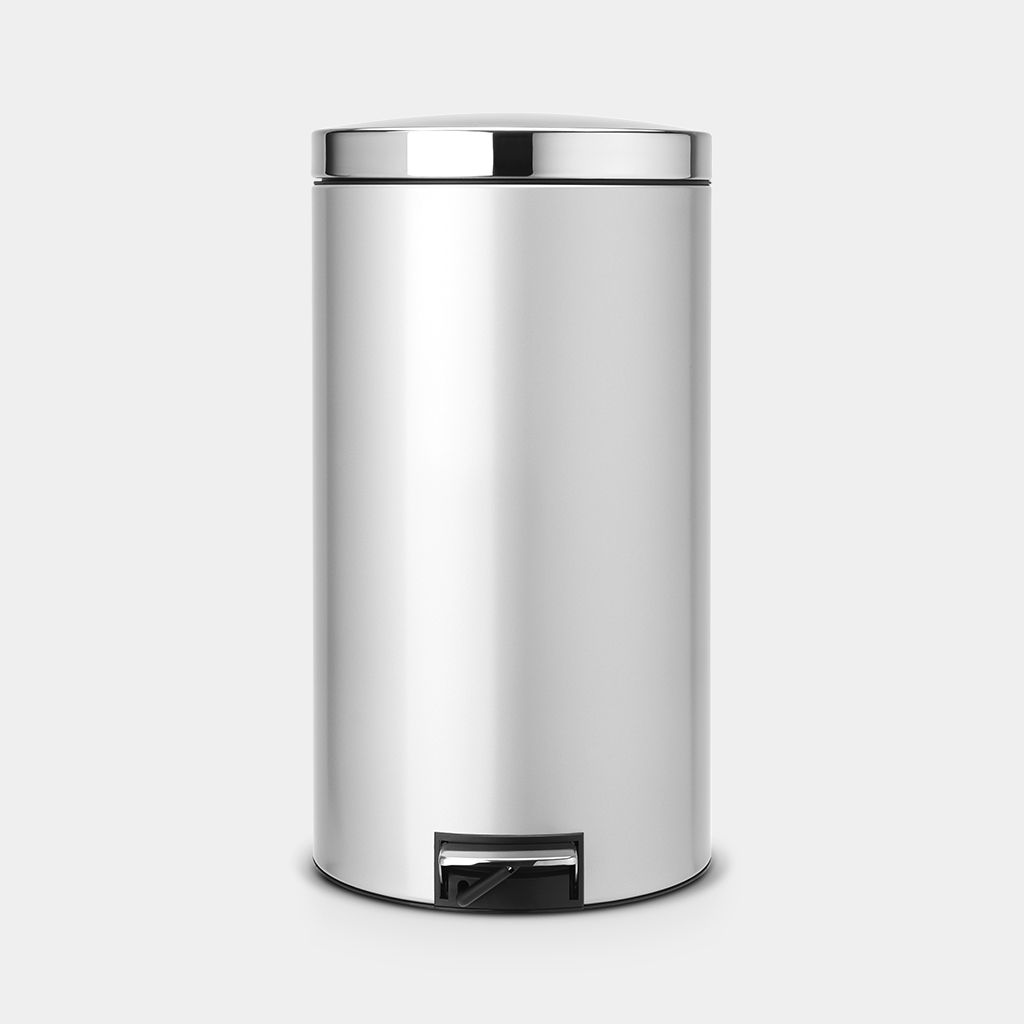 Pedal Bin Silent 45 litre, Plastic Inner Bucket - Metallic Grey