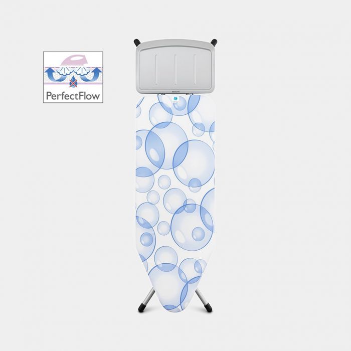 root Recycle Carelessness Ironing Board C 124 x 45 cm, for Steam Generator -Bubbles | Brabantia